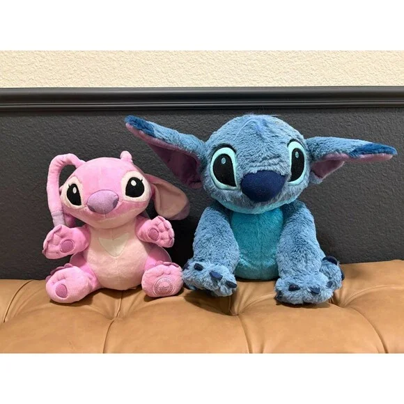 Disney Store Stitch and Angel Plush Set Lilo & Stitch Stuffed Animal Pair 10" - Picture 2 of 16